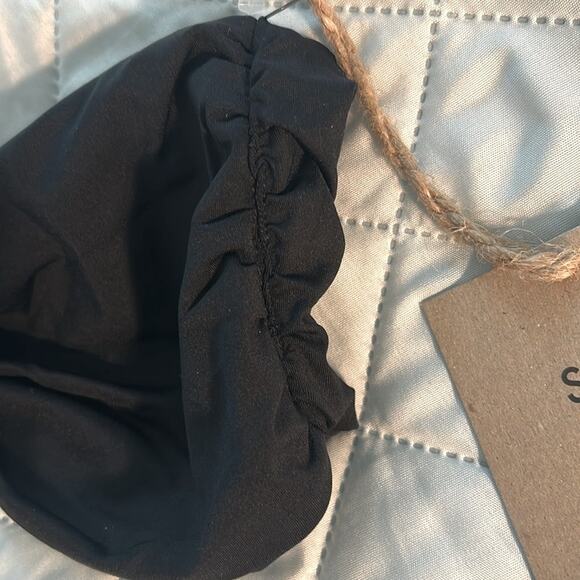 NWT Stone Fox Swim Lele black bandeau knit bikini top, XL - Picture 4 of 8